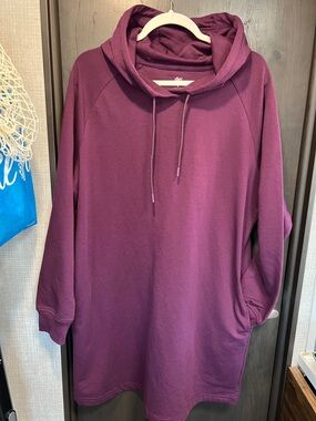 Cozy Plum Hooded Sweatshirt  Hoodie Large
